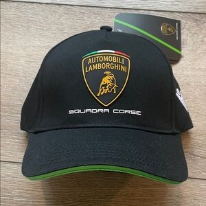 Lamborghini Black Cap with Green Accents